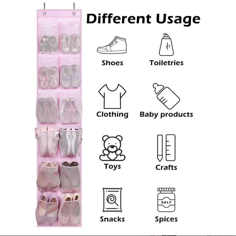 Over the Door Shoe Organizer Hanging Shoe Rack Narrow Closet Storage Bags